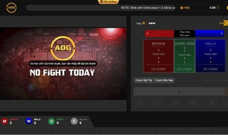 Giao diện cá cược Đá Gà 100Win